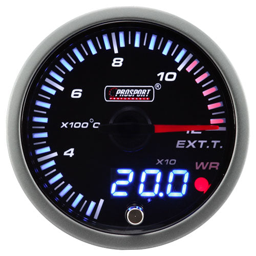 ProSport JDM "Dual Display" Exhaust Temperature Gauge (60 mm, EGT 1200°C)